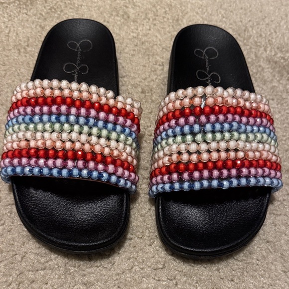 Jessica Simpson Multicolor Beaded Slides - Picture 2 of 4